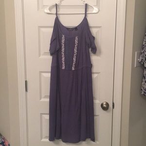 Embroidered Cold Shoulder Dress